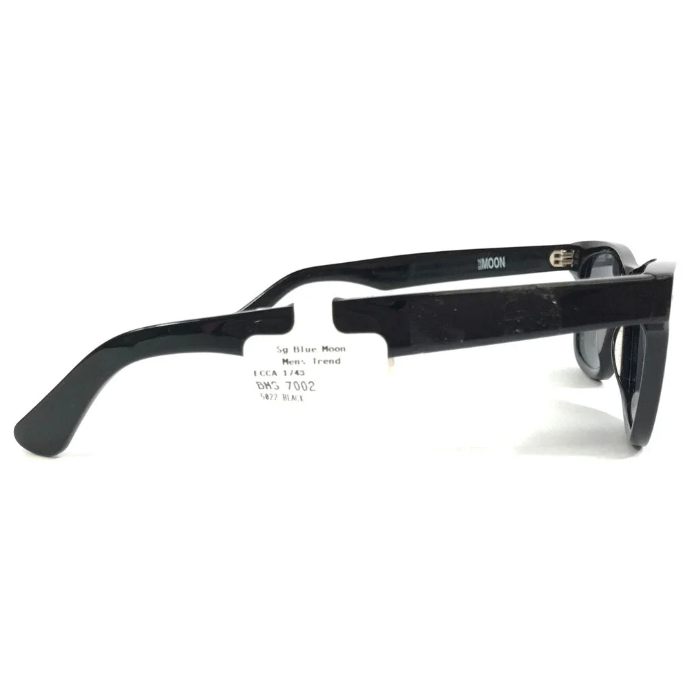 Blue Moon Sunglasses BMS7002 BK Polished Black Square Frames w/ Dark Gray Lenses
